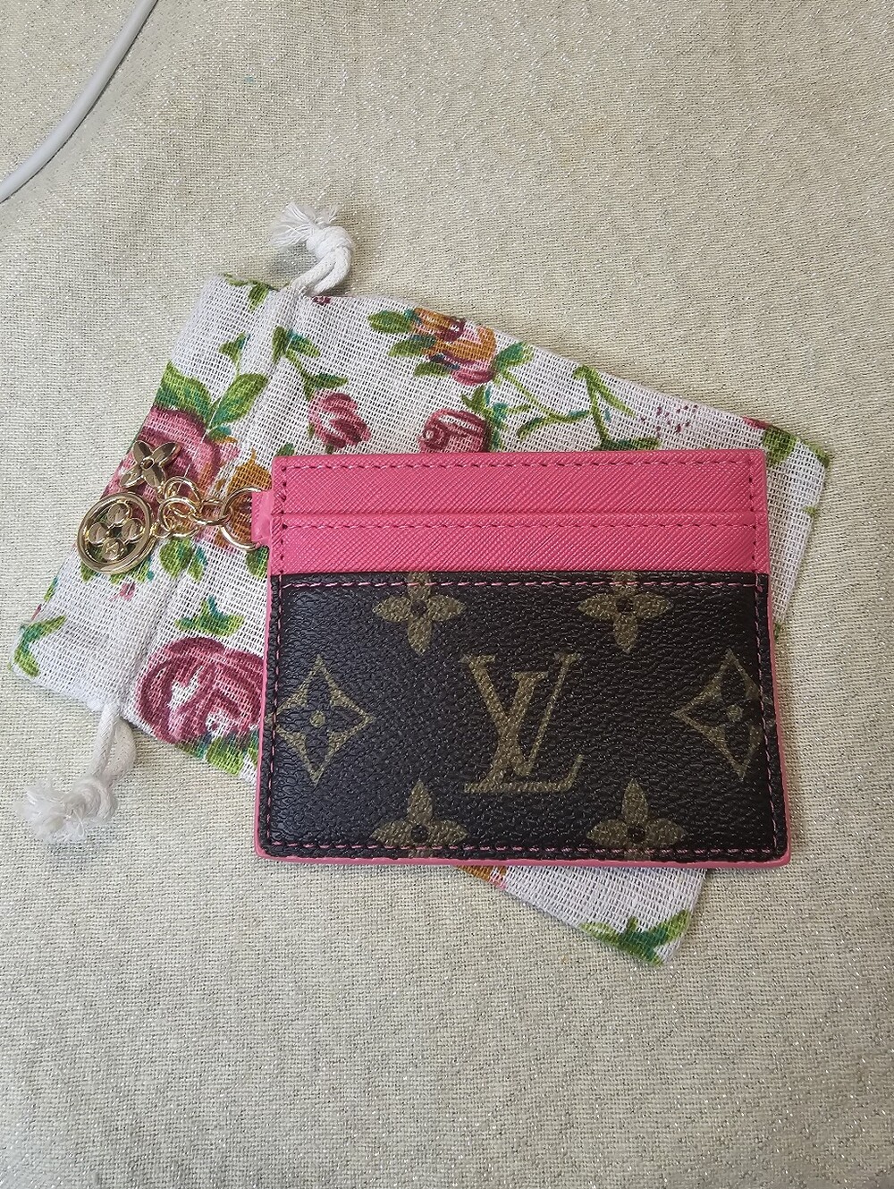 Hot Pink CardHolder With Charm
